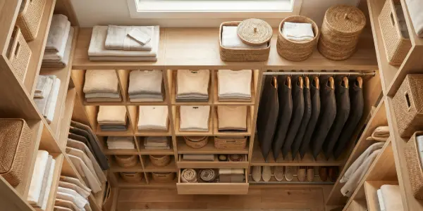 Calm organized home interior