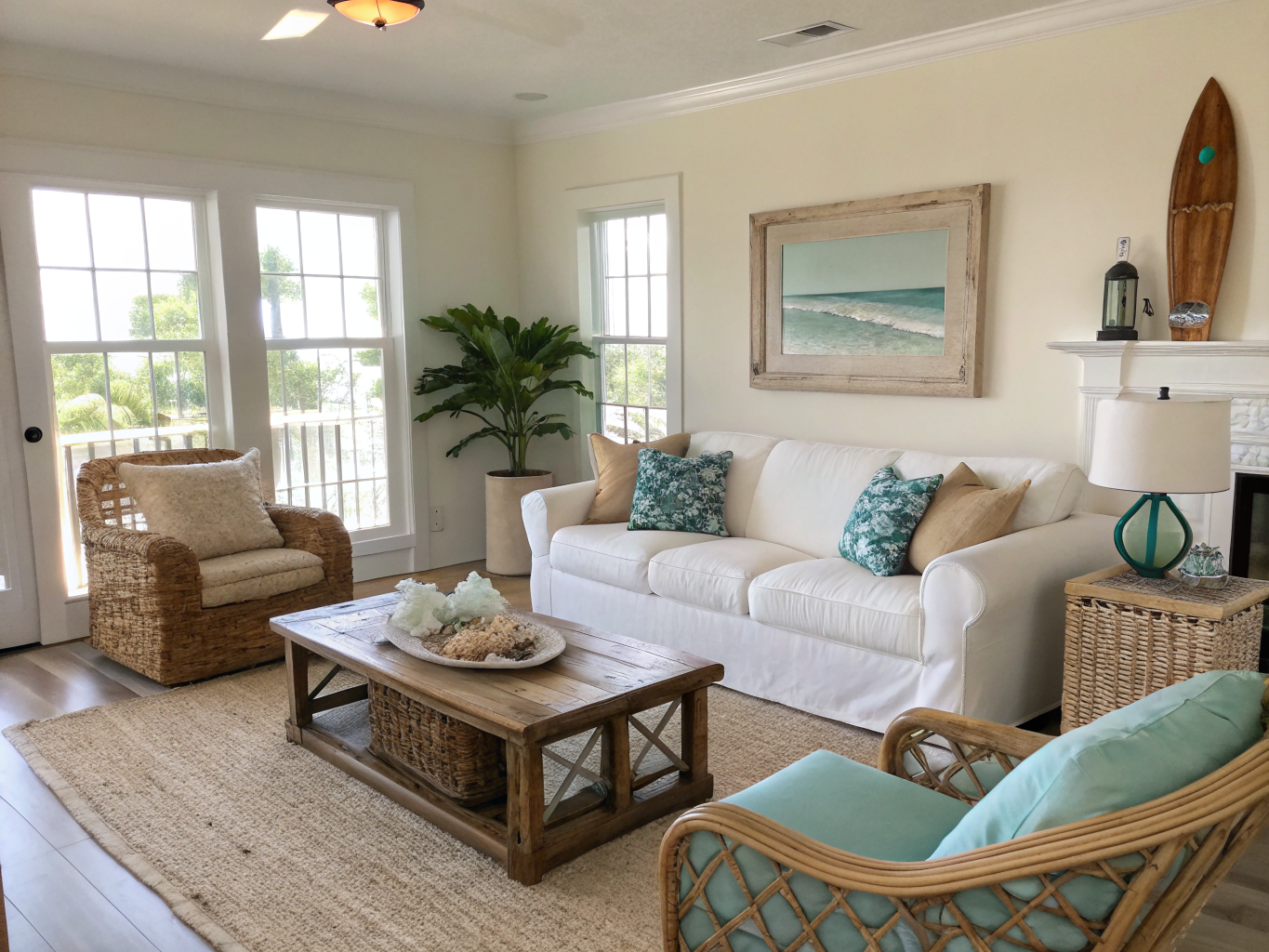 Graphic illustration of Deerfield Beach coastal living and home organization