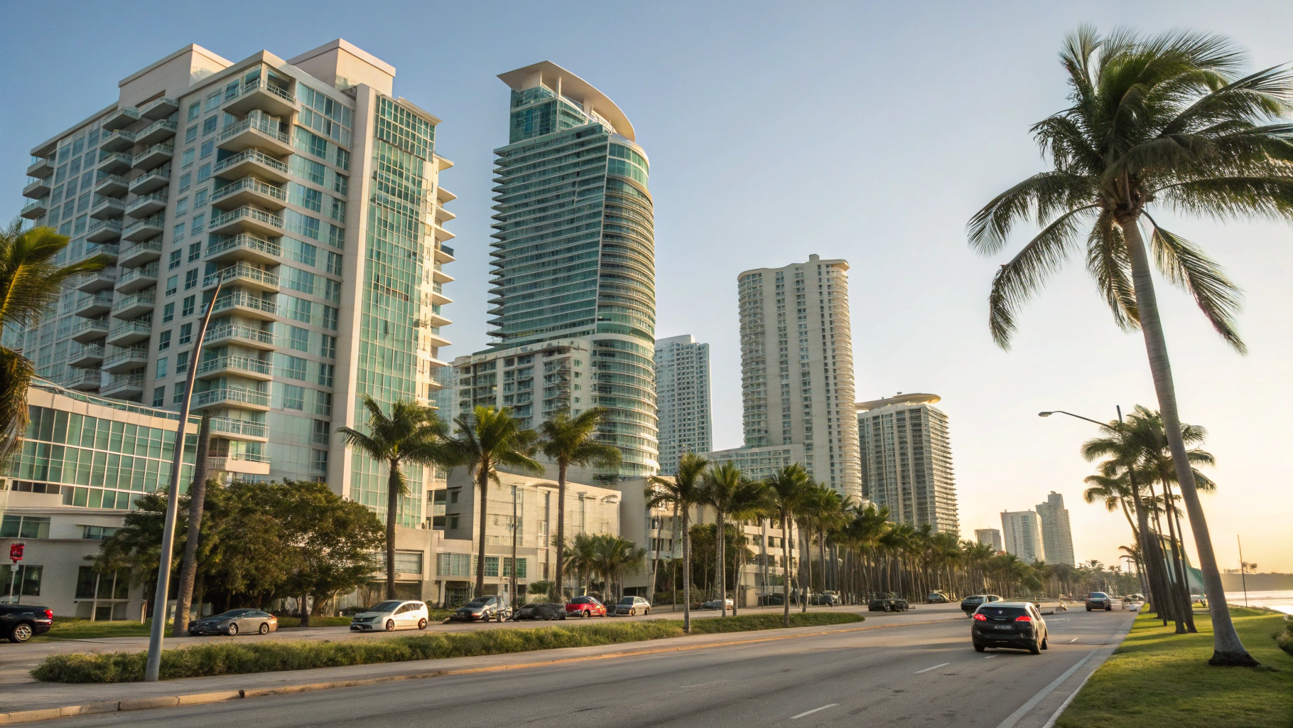 Downtown West Palm Beach urban condos and skyline near The Square